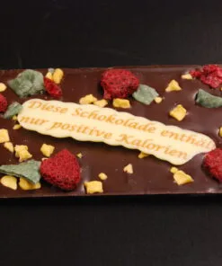 Orangenlade (29% Kakaoanteil) mit getrockneten Rosenblüten & Pistazien, 90g – Ansicht 10 – Michis Schokoatelier