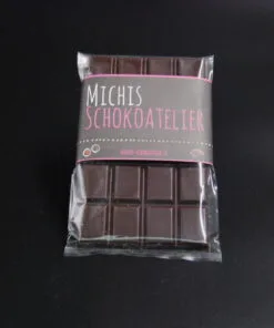 Piura Porcelana-Schokolade aus Porcelana-Kakao, 75% vegan – handgefertigt in Michis Schokoatelier in Frankfurt.