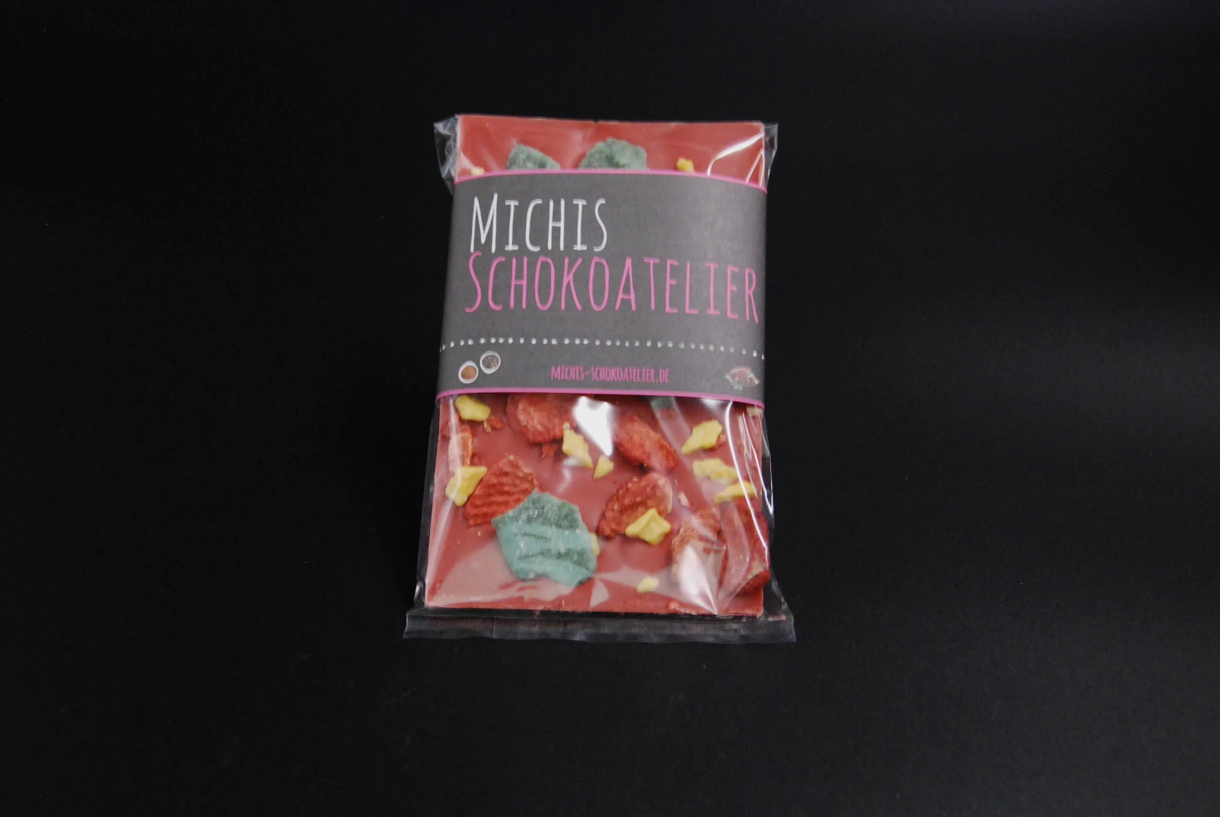 Erdbeerlade Tafel mit Erdbeeren, Minze & Passionsfrucht 85g