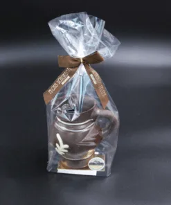 Schokoladen-Bembel aus Maracaibo-Zartbitter, handbemalt und gefüllt mit Pralinen – handgefertigt in Michis Schokoatelier in Frankfurt