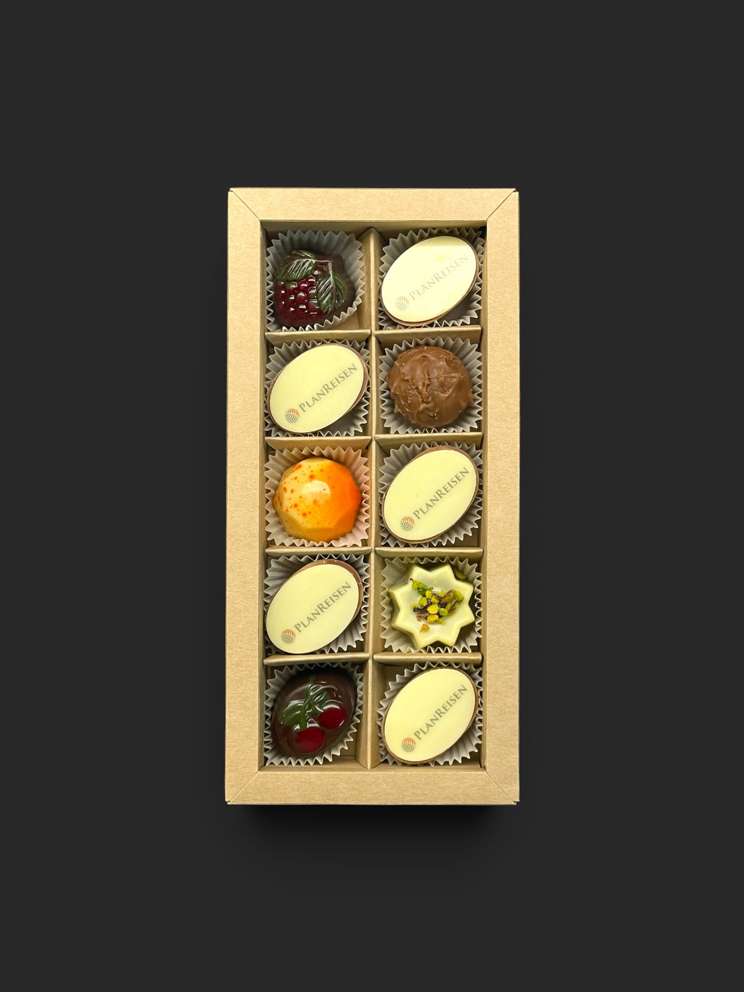 Tütchen gefüllt mit 3 Pralinen (1 Logo – 2 andere) – Ansicht 18 – Michis Schokoatelier