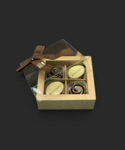 Tütchen gefüllt mit 3 Pralinen (1 Logo – 2 andere) – Ansicht 4 – Michis Schokoatelier