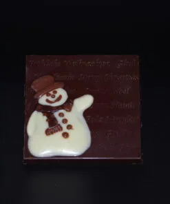 Schneemann-Tafel aus Schokolade
