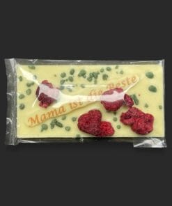 Mini-Schokoladentafel aus weißer Schokolade (36 % Kakao), zum Thema Muttertag, in Geschenkverpackung