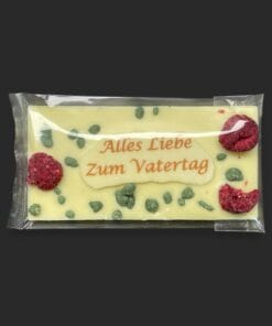 Mini-Schokoladentafel aus weißer Schokolade (36 % Kakao), zum Thema Vatertag, in Geschenkverpackung