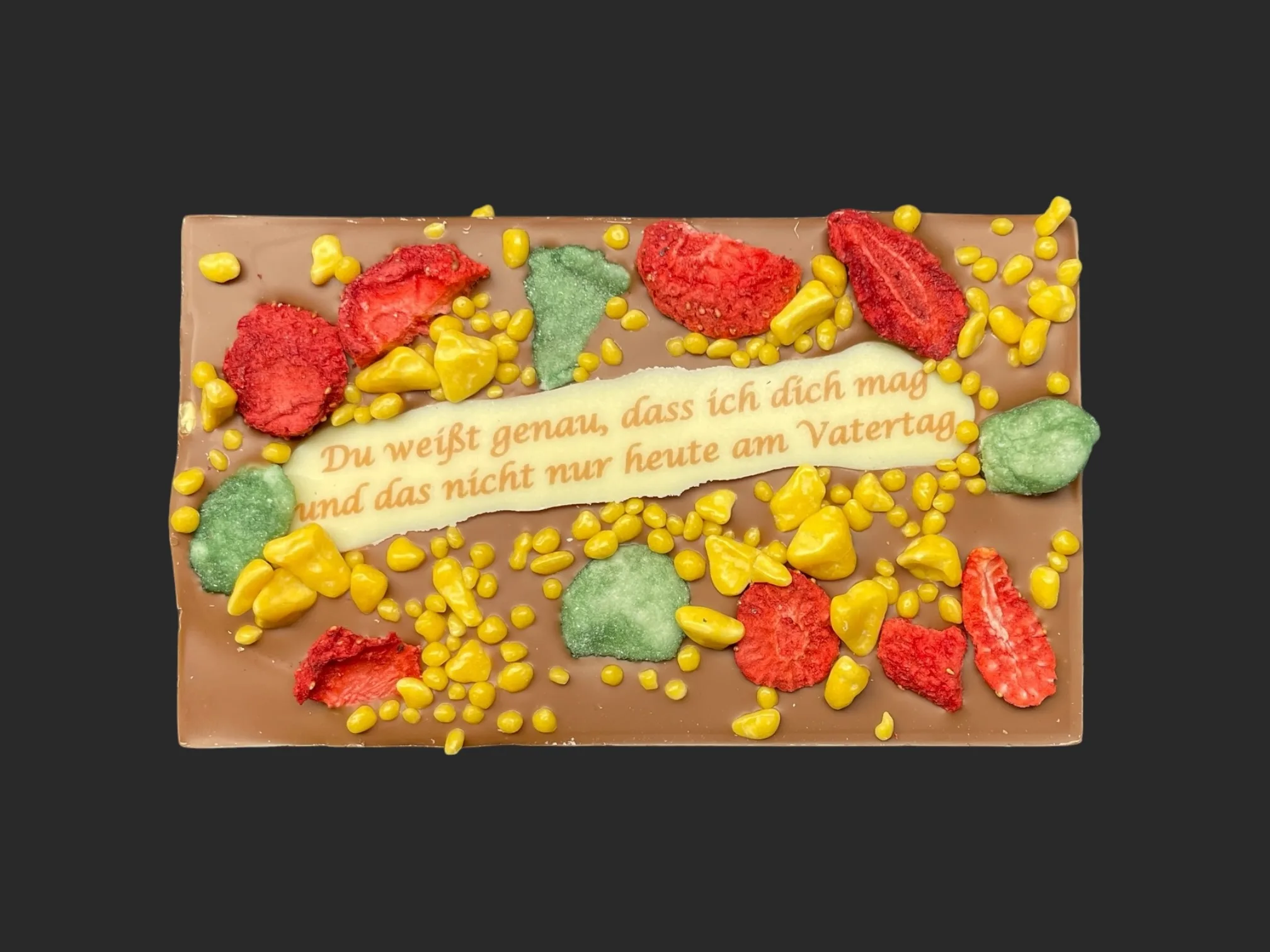 SMS-Tafel "Zum Muttertag" aus Vollmilch-Schokolade (Costa Rica, 40% Kakaoanteil) 85g – Ansicht 2 – Michis Schokoatelier