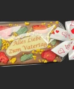 SMS-Tafel "Zum Muttertag" aus Vollmilch-Schokolade (Costa Rica, 40% Kakaoanteil) 85g – verpackt – Michis Schokoatelier