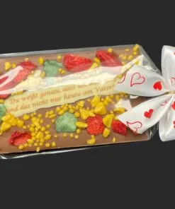 SMS-Tafel "Zum Muttertag" aus Vollmilch-Schokolade (Costa Rica, 40% Kakaoanteil) 85g – Michis Schokoatelier