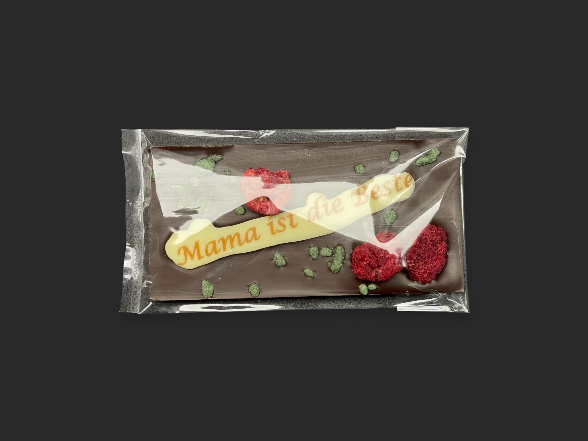 Mini-Schokoladentafel aus Zartbitterschokolade (65 % Kakao), zum Thema Muttertag, in Geschenkverpackung