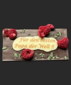Mini-Schokoladentafel aus Zartbitterschokolade (65 % Kakao), zum Thema Vatertag