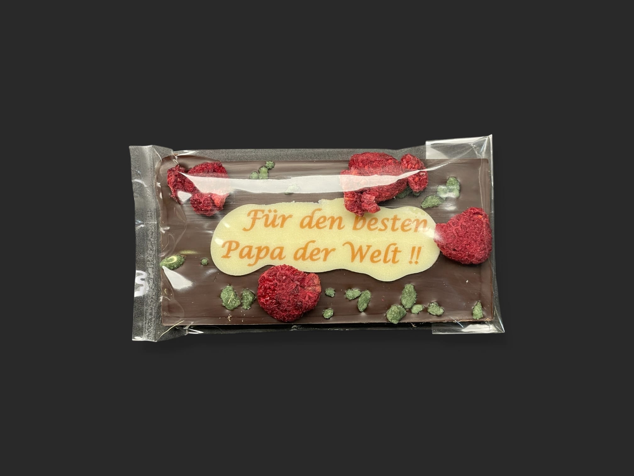 Mini-Schokoladentafel aus Zartbitterschokolade (65 % Kakao), zum Thema Vatertag, in Geschenkverpackung