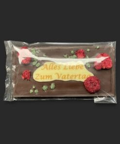 Mini-Schokoladentafel aus Zartbitterschokolade (65 % Kakao), zum Thema Vatertag, in Geschenkverpackung