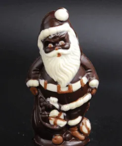 Veganer Nikolaus aus Zartbitter-Schokolade, 71 % Kakao – handgefertigt in Michis Schokoatelier in Frankfurt