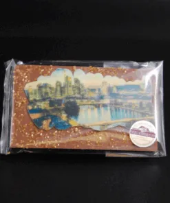 Costa Rica-Schokolade (40% Kakaoanteil) mit Frankfurter Skyline (bunt)