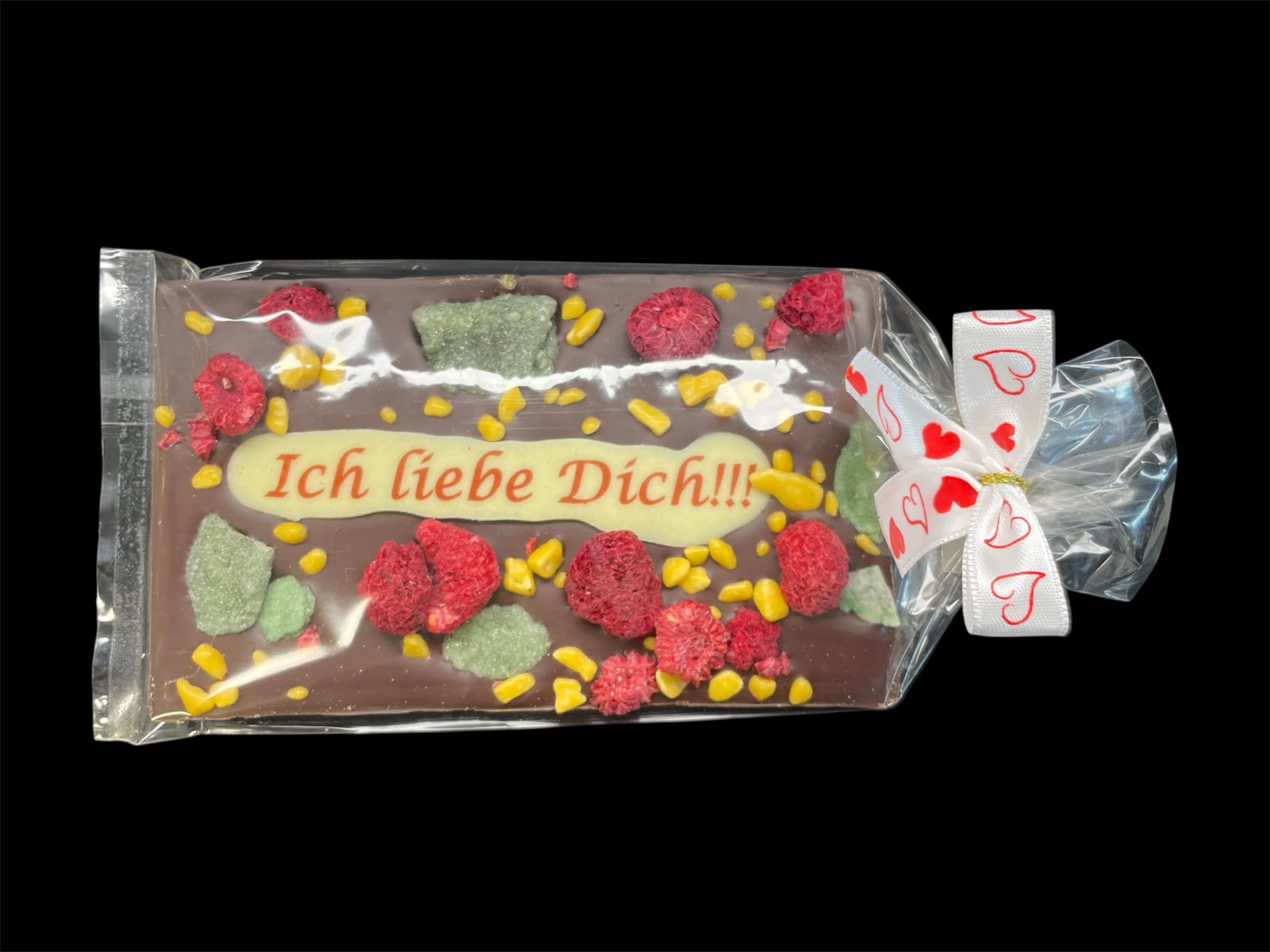 Valentinstafeln aus feinster Schokolade mit Schriftzug – Michis Schokoatelier