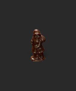 Mini-Nikolaus aus Zartbitterschokolade 65 %, vegan – handgefertigt in Michis Schokoatelier in Frankfurt.