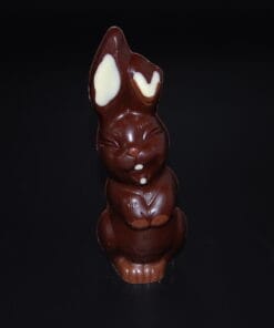 Lachender Osterhase aus Zartbitter-Schokolade (65% Kakaoanteil), klein 85g