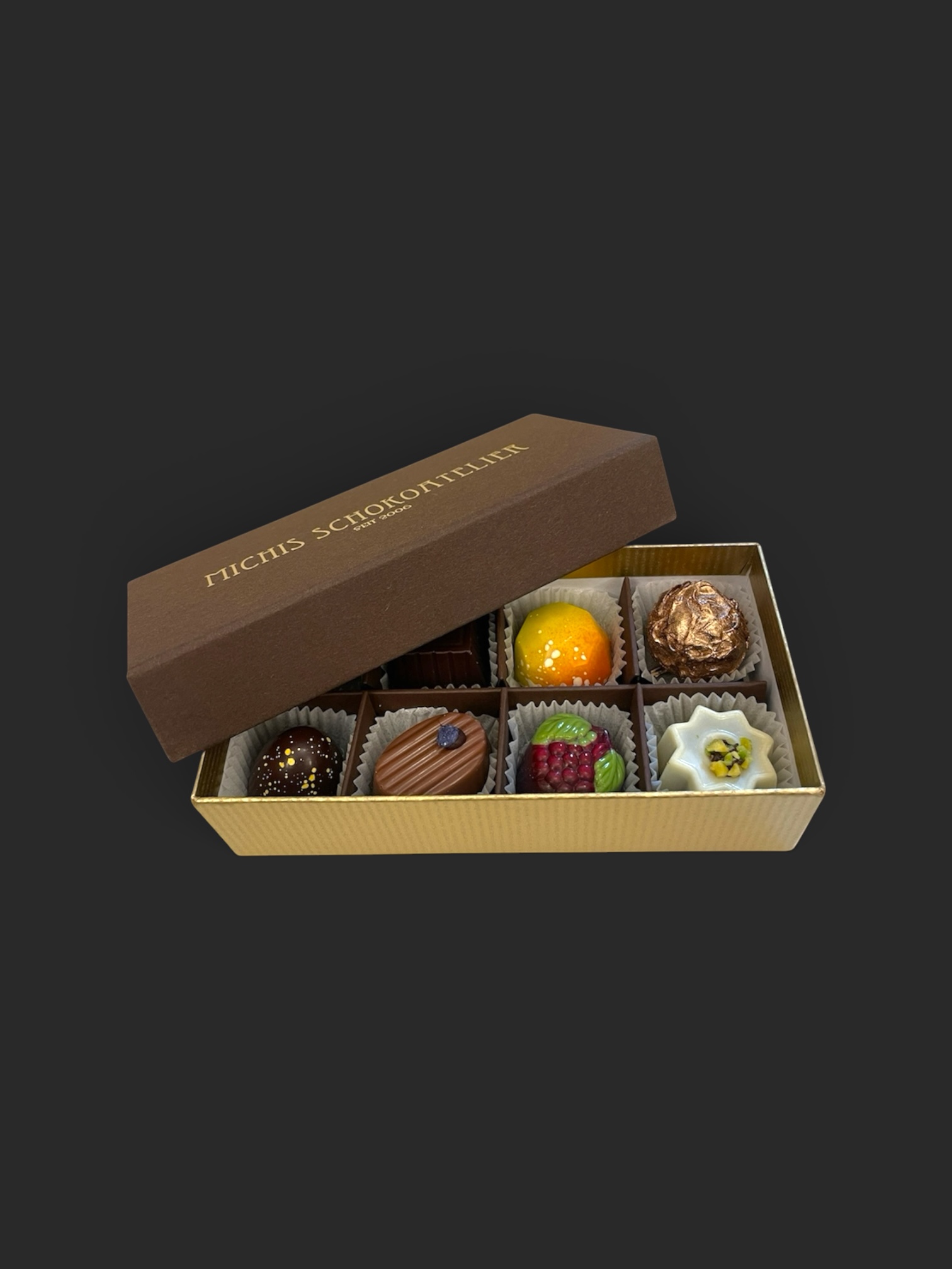 8er Geschenkbox (vegan) – Michis Schokoatelier