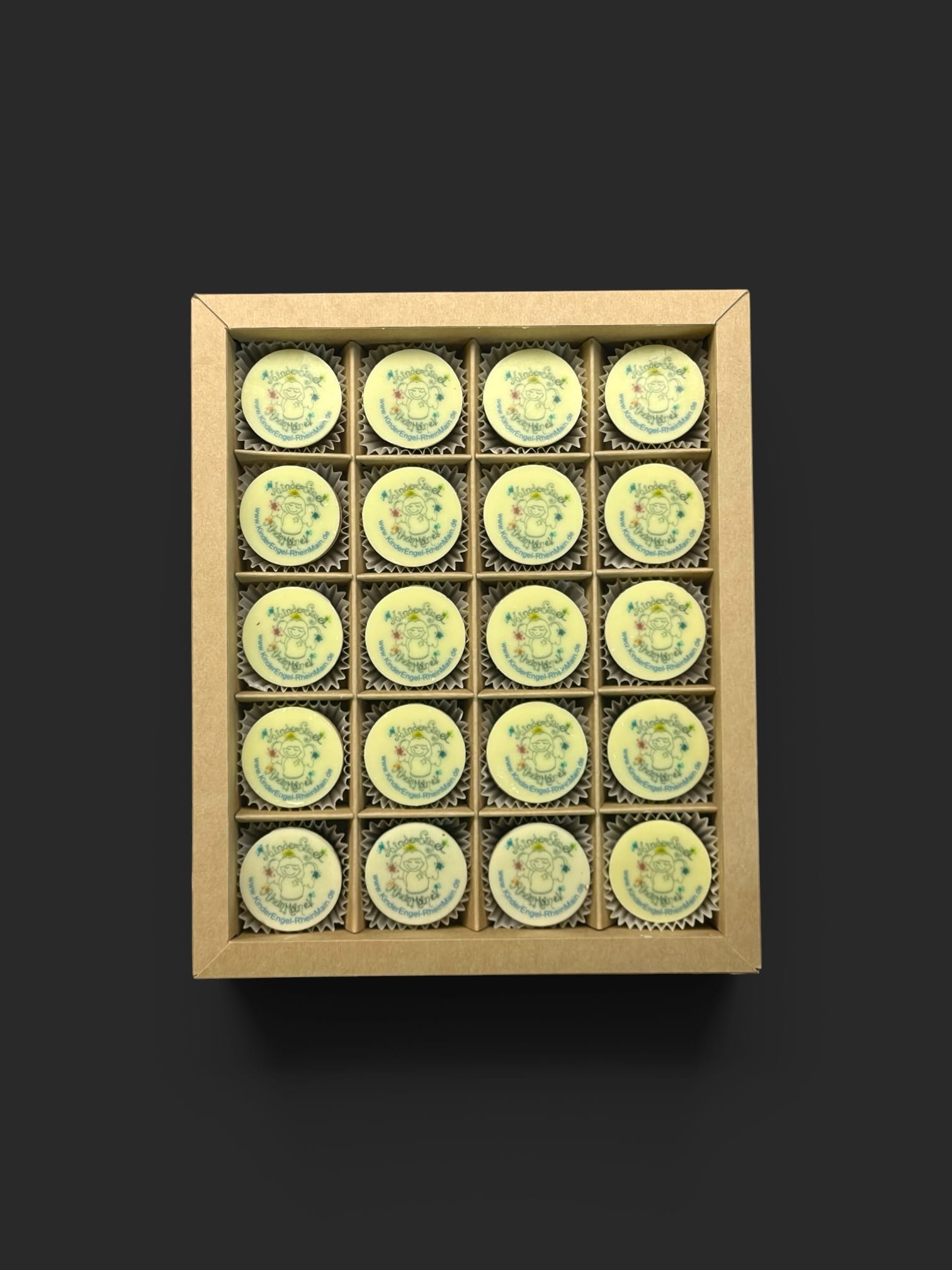 Geschenkschachtel mit bis zu 20 Foto-/Logo-Pralinen (eines Motivs) 200g – Bild 2