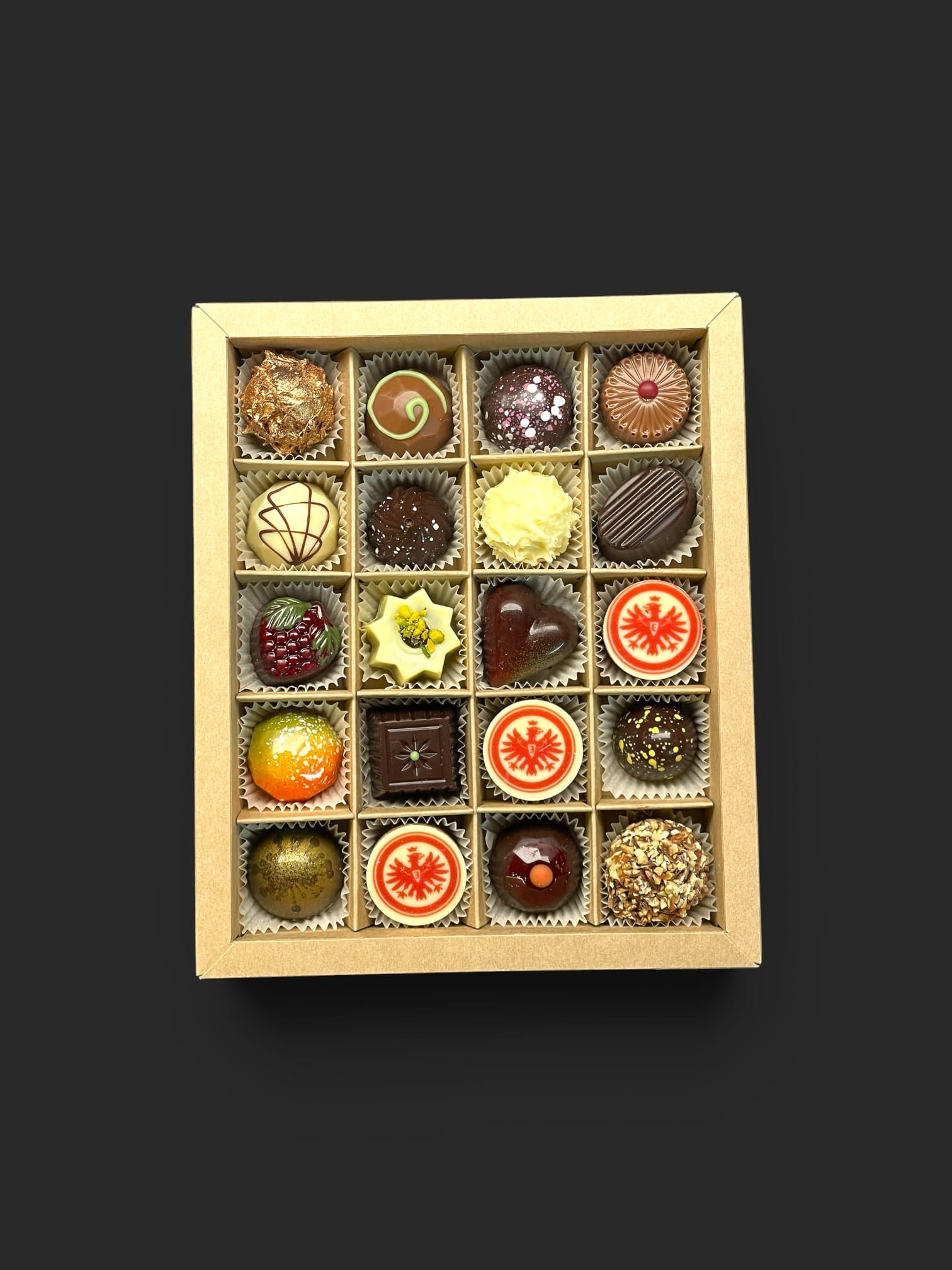 Geschenkschachtel mit bis zu 20 Foto-/Logo-Pralinen (eines Motivs) 200g – Bild 7