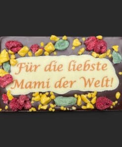 SMS-Tafel "Zum Muttertag" aus Zartbitter-Schokolade (Maracaibo, 65% Kakaoanteil) 85g – Michis Schokoatelier