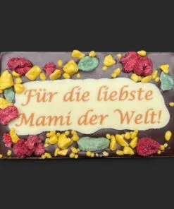 SMS-Tafel "Zum Muttertag" aus Zartbitter-Schokolade (Maracaibo, 65% Kakaoanteil) 85g – Michis Schokoatelier