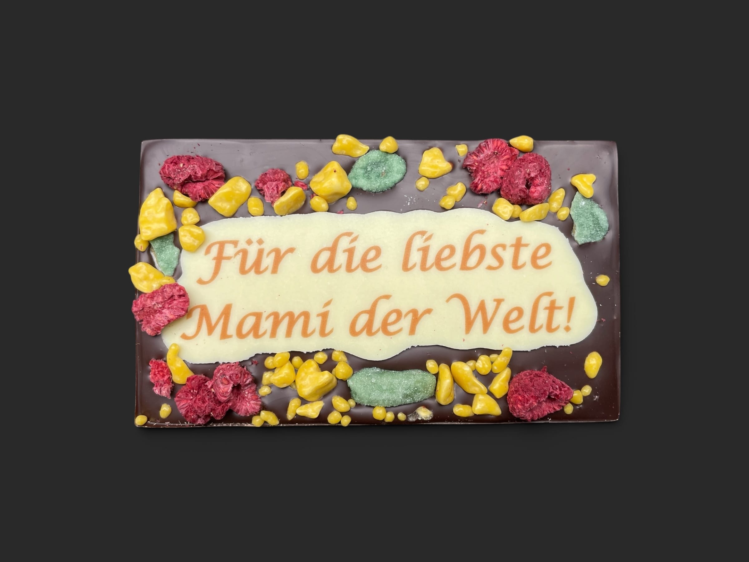 SMS-Tafel "Zum Muttertag" aus Zartbitter-Schokolade (Maracaibo, 65% Kakaoanteil) 85g – Michis Schokoatelier