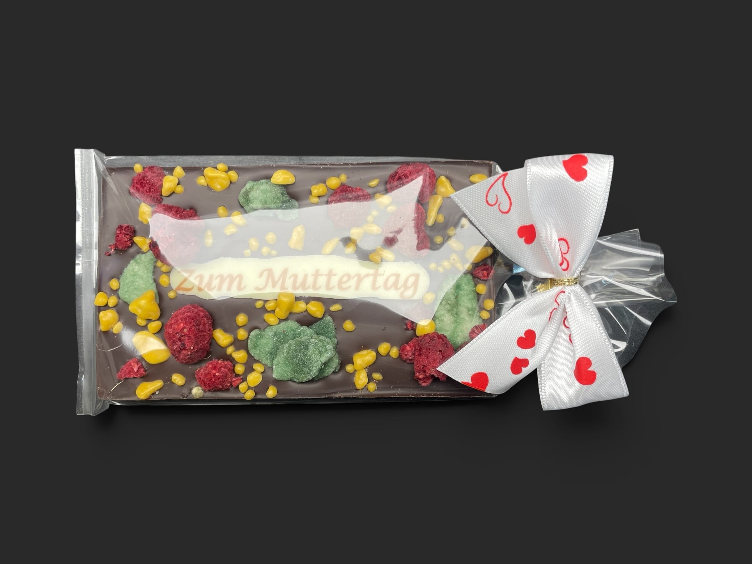SMS-Tafel "Zum Muttertag" aus Zartbitter-Schokolade (Maracaibo, 65% Kakaoanteil) 85g – Ansicht 2 – Michis Schokoatelier