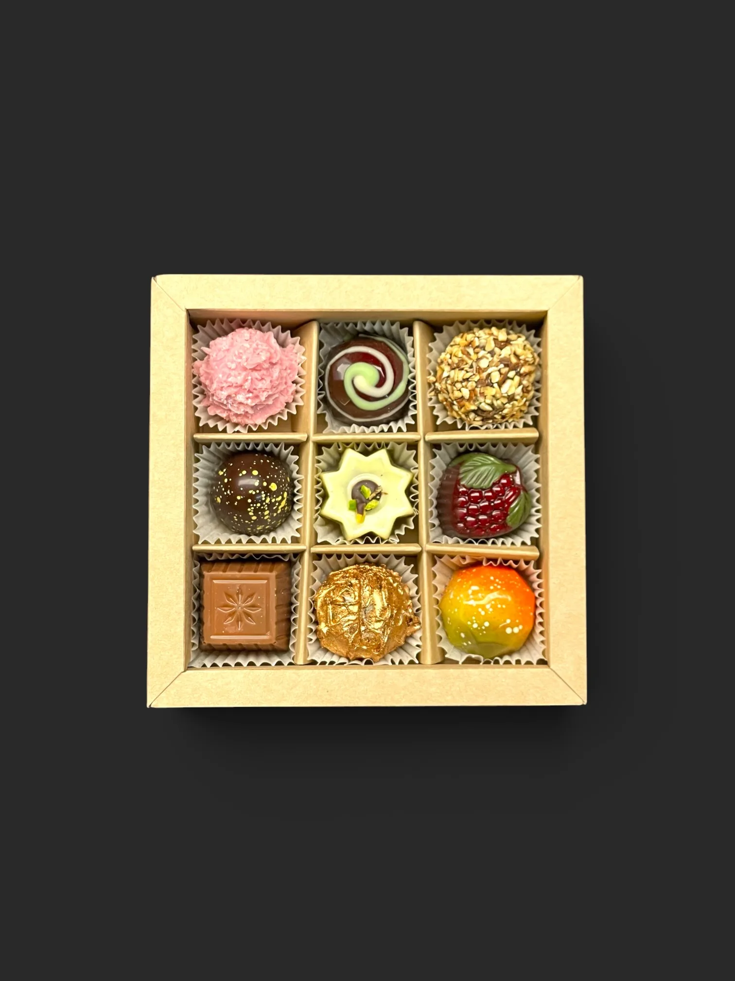 9er Geschenkbox (mit Nougat, ohne Alkohol) – Bild 2