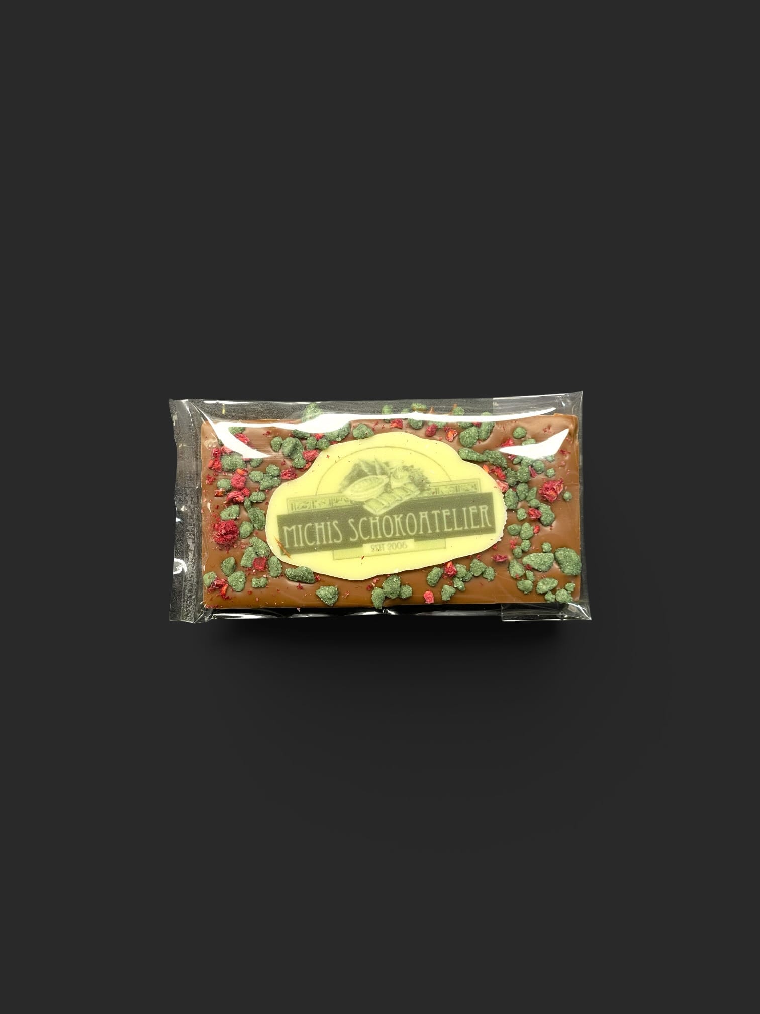 Mini-Schokoladentafel aus Vollmilchschokolade (40 % Kakao), mit Aufschrift „Minitafel LOGO“, in Geschenkverpackung