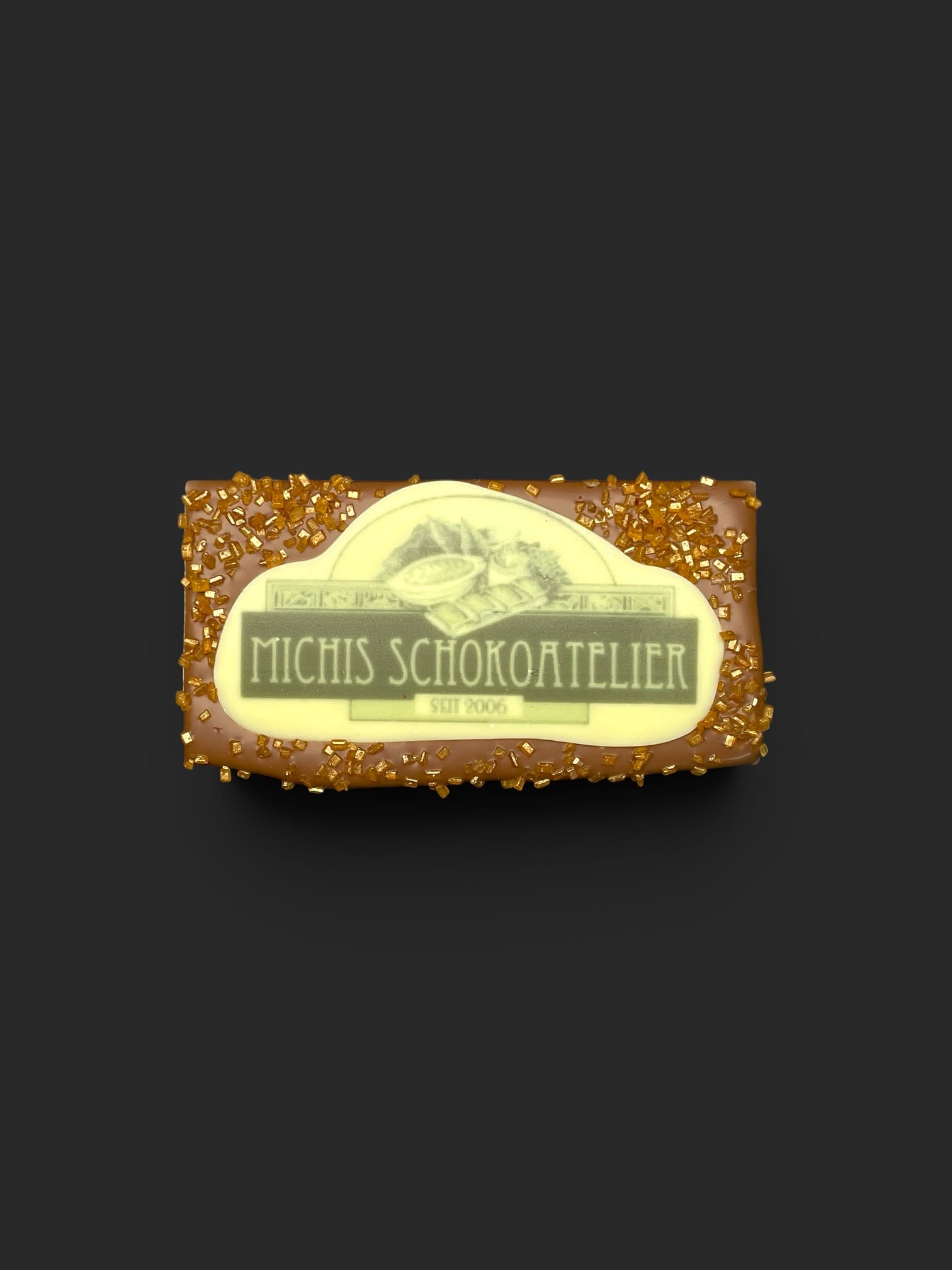 Mini-Schokoladentafel aus Vollmilchschokolade (40 % Kakao), mit Aufschrift „Minitafel Zuckerstreusel LOGO“