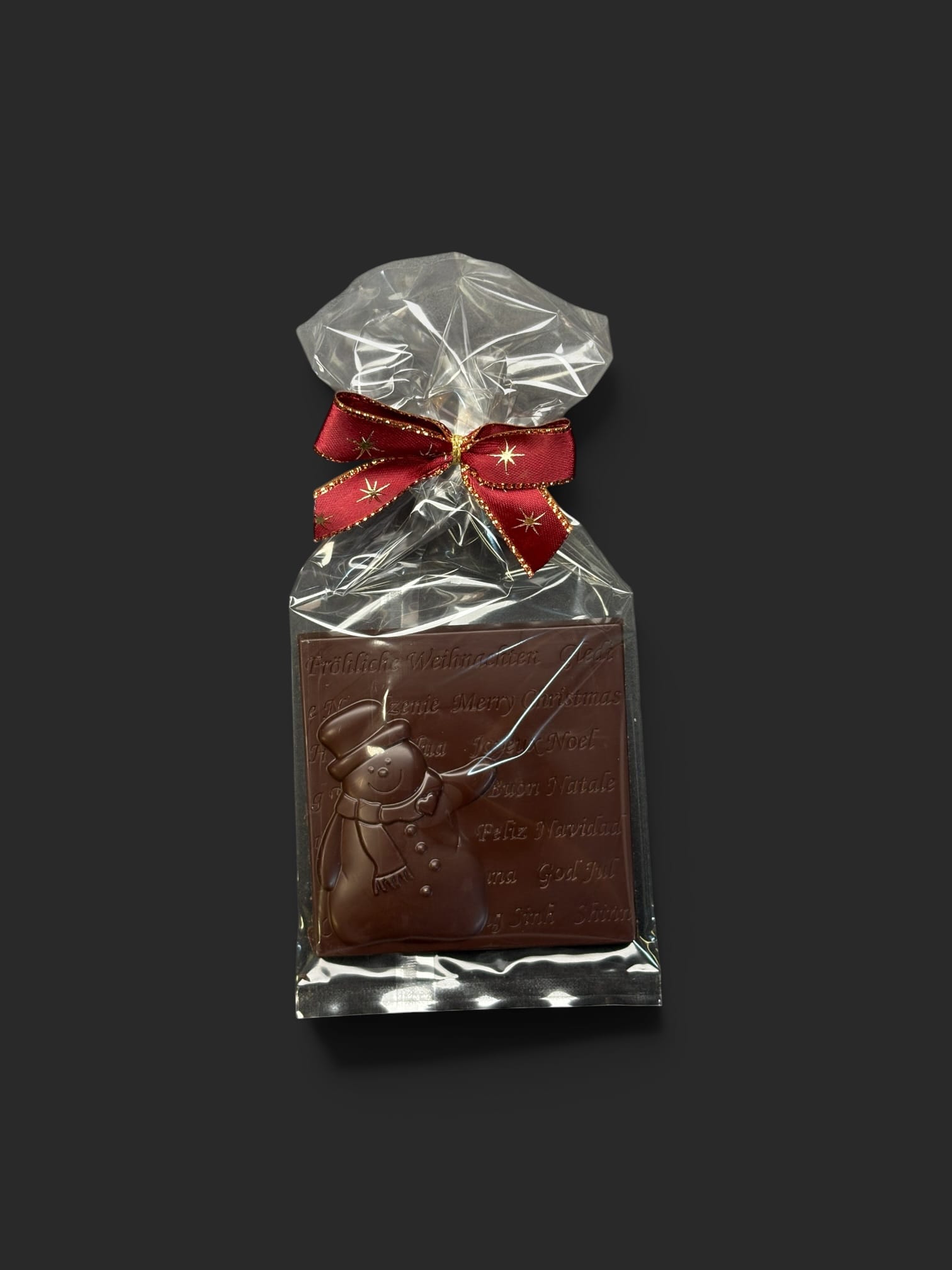 Schneemann-Tafel aus Schokolade (88% Kakaoanteil, vegan) 50g – Bild 2
